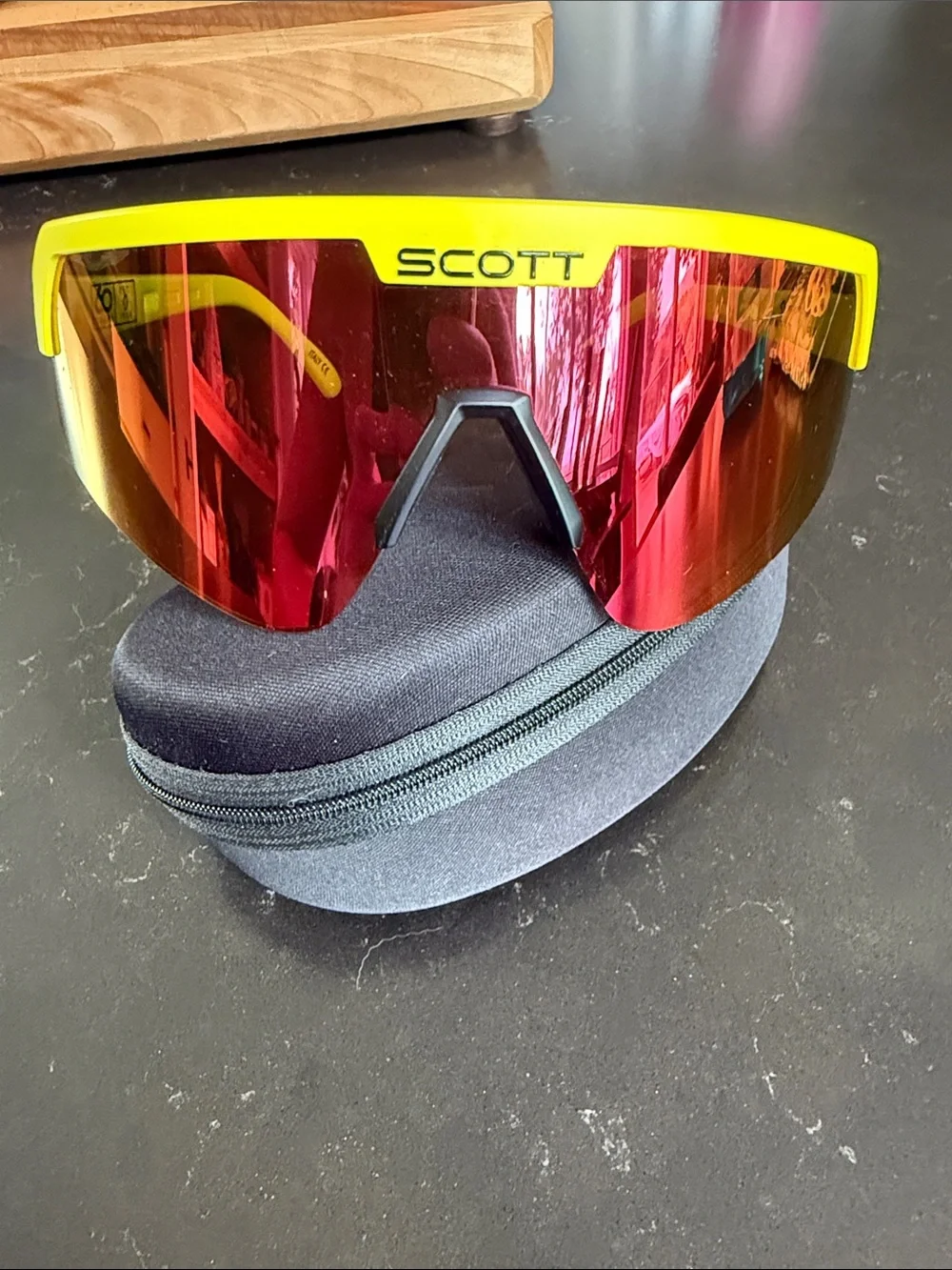 Scott Yellow Sunglasses with Red Mirror Lens